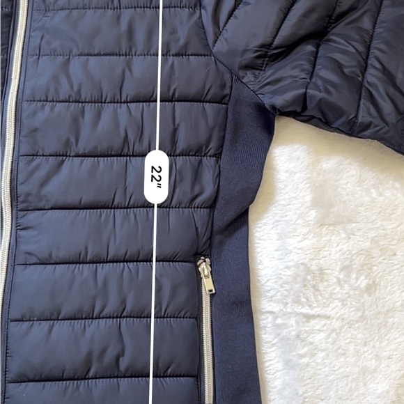 Ci Sono Faux Fur Lined Navy Puffer Jacket Women’s Size M Winter Wardrobe - Picture 7 of 13